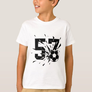 57 Soccer Explosion Number 57 Footll Fan Style T-Shirt