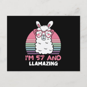 57 Year Old Bday Llamazing 57th Birthday Llama Postcard