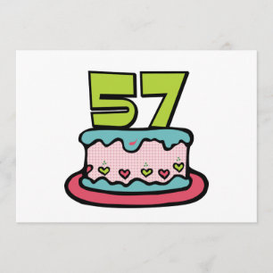 57 Year Old Birthday Cake Card