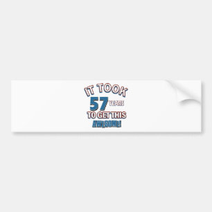 57 year old birthday designs bumper sticker