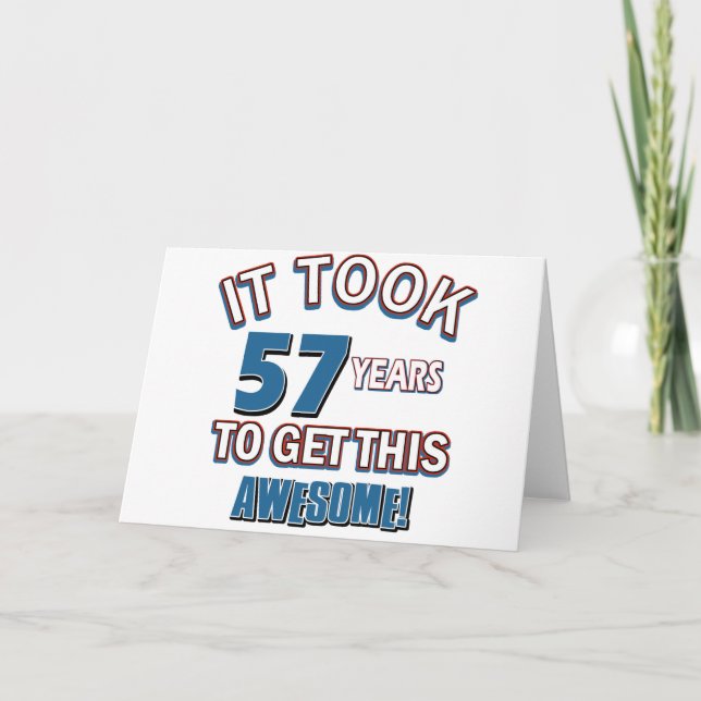 57 year old birthday designs card (Front)