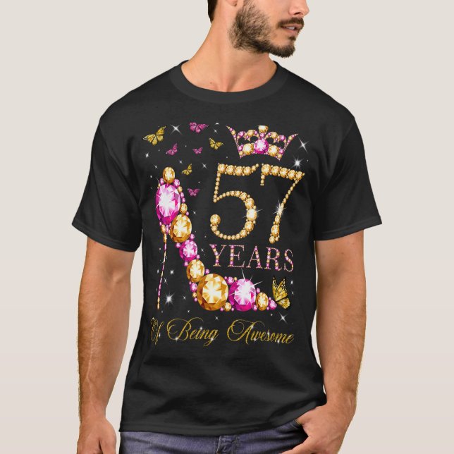 57 Years Of Being Awesome 57 Years Old 57th Birthd T-Shirt (Front)