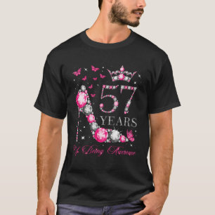 57 Years Of Being Awesome Happy 57Th Diamond Crown T-Shirt