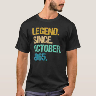 57 Years Old Legend Since October 1965 57th Birth T-Shirt