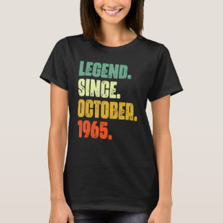 57 Years Old Legend Since October 1965 57th Birth T-Shirt