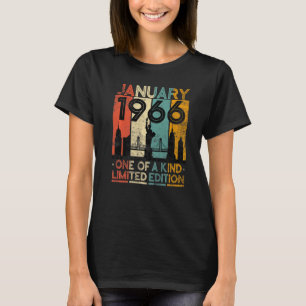 57 Years Old Vintage January 1966 Birthday Men Wom T-Shirt
