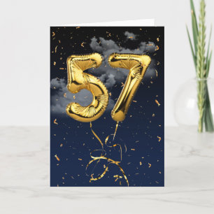 57e Anniversaire Gold Mylar Balloon et carte Confe