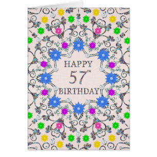 57th Birthday Abstract Flowers