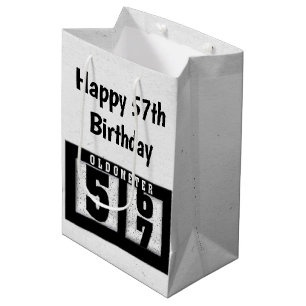 57th Birthday Black Odometer Medium Gift Bag