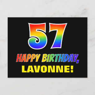 57th Birthday: Bold, Fun, Simple, Rainbow 57 Postcard