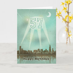 57th Birthday City and Spotlights Card