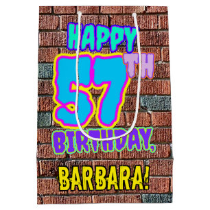 57th Birthday: Fun, Urban Graffiti Inspired Look Medium Gift Bag