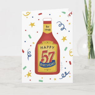 57th Birthday Funny Ketchup Bottle Card