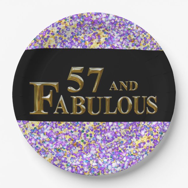 57th  Birthday  Paper Plate (Front)