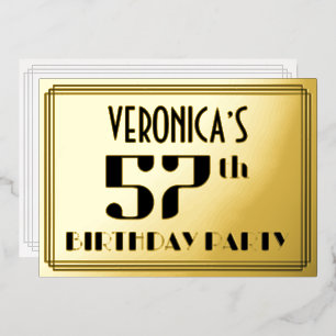 57th Birthday Party: Art Deco Look “57” and Name
