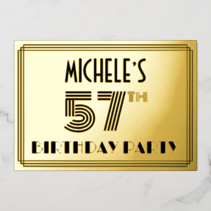 57th Birthday Party — Art Deco Style “57” & Name