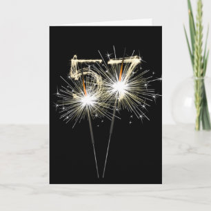 57th Birthday Sparklers on Black  Card