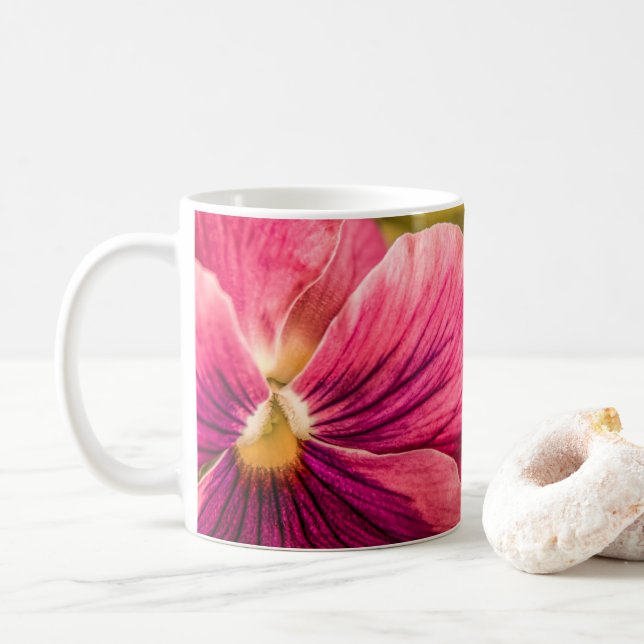 5880-Red Pansy Coffee Mug (With Donut)