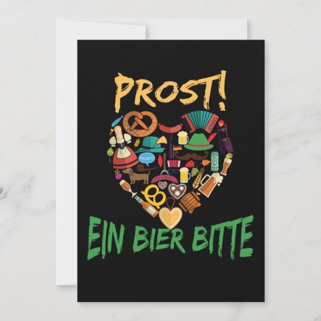58.Funny Oktoberfest Prost Ein Bier Bitte Germany. Save The Date (Front)