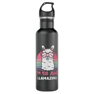 58 Year Old Bday Llamazing 58th Birthday Llama 710 Ml Water Bottle