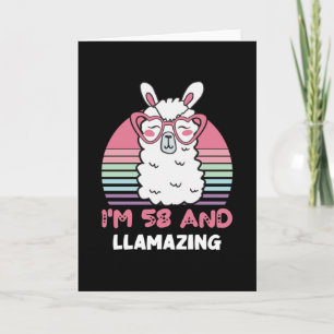 58 Year Old Bday Llamazing 58th Birthday Llama Card