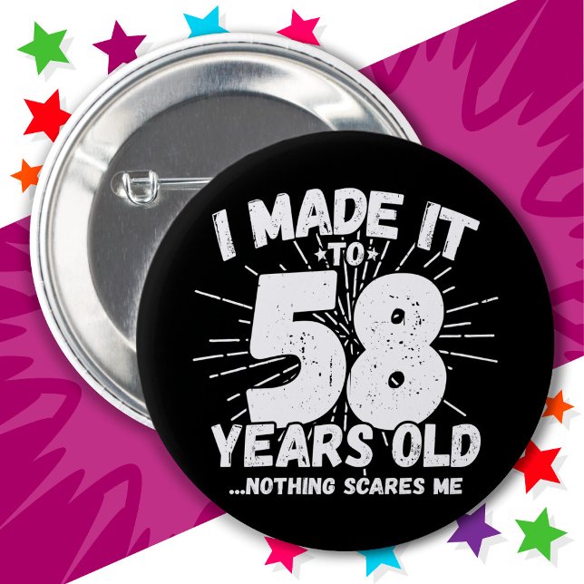 58 Year Old Sarcastic Meme Funny 58th Birthday 2 Inch Round Button (Creator Uploaded)