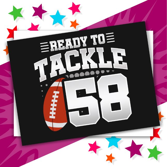 58 Year Old Tackle Football Party 58th Birthday Postcard (Creator Uploaded)