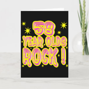 58 Year Olds Rock! (Pink) Greeting Card
