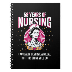 58 Years of Nursing Deserving a Medal Nurse Annive Notebook