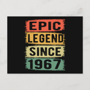 58 Years Old Bday 1967 Epic Legend 58th Birthday Postcard
