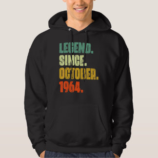 58 Years Old  Legend Since October 1964 58th Birth Hoodie