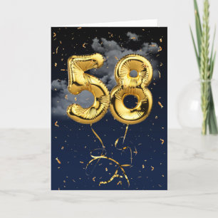 58e Anniversaire Gold Mylar Balloon et carte Confe