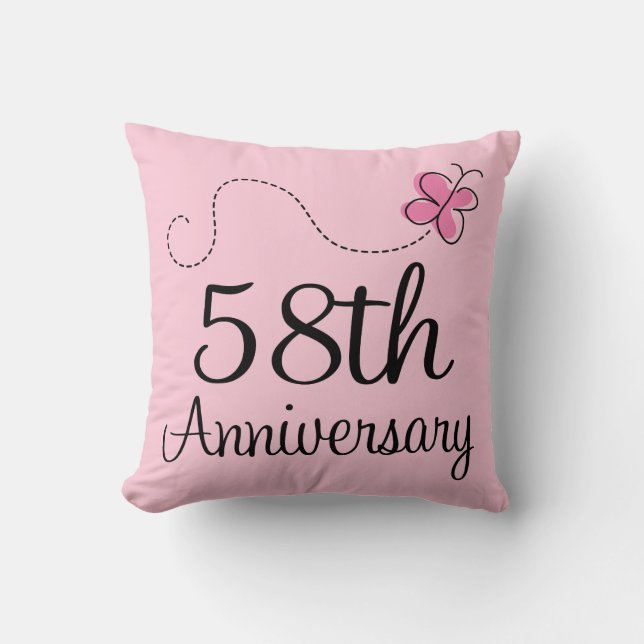 58th Anniversary Celebration Gift (butterfly) Throw Pillow (Front)