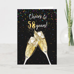 58th Anniversary Champagne Toast Card