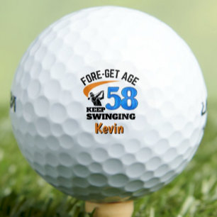 58th Birthday Golf Gift Cool Keepsake Blue Balls