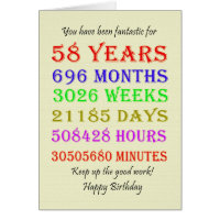 58th Birthday Milestones