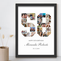 58th Birthday Number 58 Custom Photo Collage