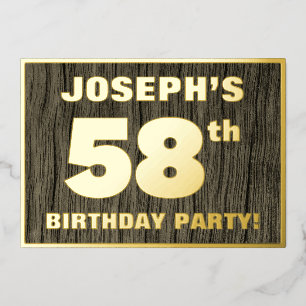 58th Birthday Party: Bold, Faux Wood Grain Pattern