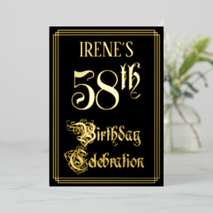 58th Birthday Party — Fancy Script & Custom Name