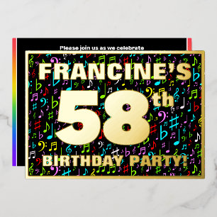 58th Birthday Party — Fun, Colourful Music Symbols