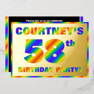 58th Birthday Party — Fun, Rainbow Spectrum “58”
