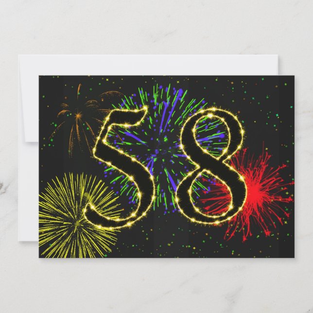 58th birthday party invitate invitation (Front)