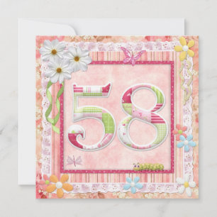 58th birthday party scrapbooking style invitation