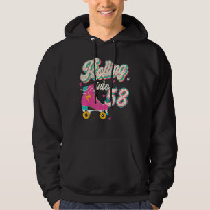 58th Birthday Roller Skates Rolling Into 58 Years  Hoodie
