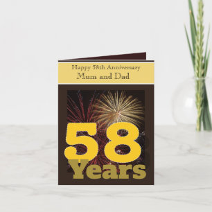 58th Wedding Anniversary   Card