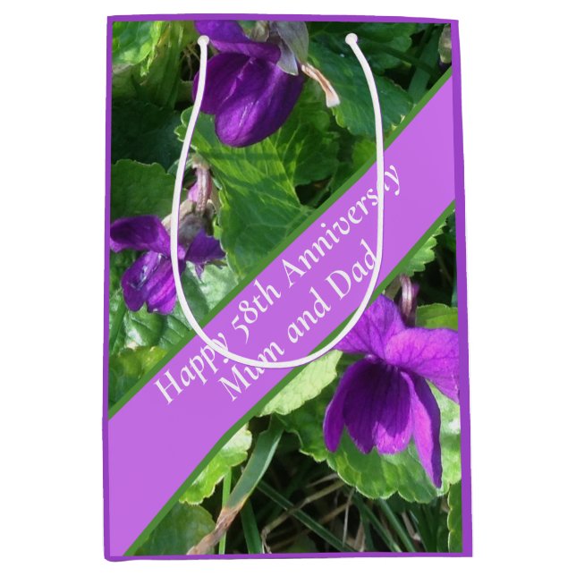 58th Wedding Anniversary   Medium Gift Bag (Front)