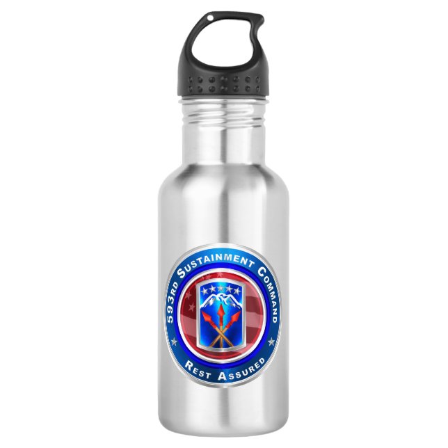 593rd Sustainment Command  710 Ml Water Bottle (Front)