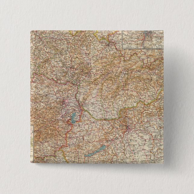 5960 Czechoslovakia, Hungary 2 Inch Square Button (Front)