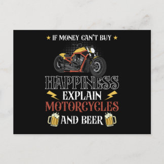 59.Biker If Money Cant Buy Happiness Explain Motor Announcement Postcard
