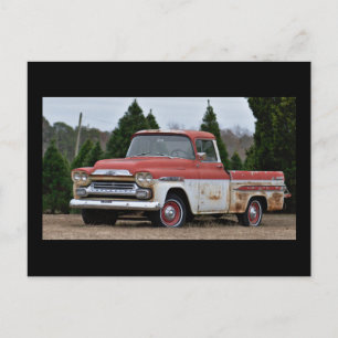 59 Chevy in an Arkansas Christmas Tree Farm Postcard